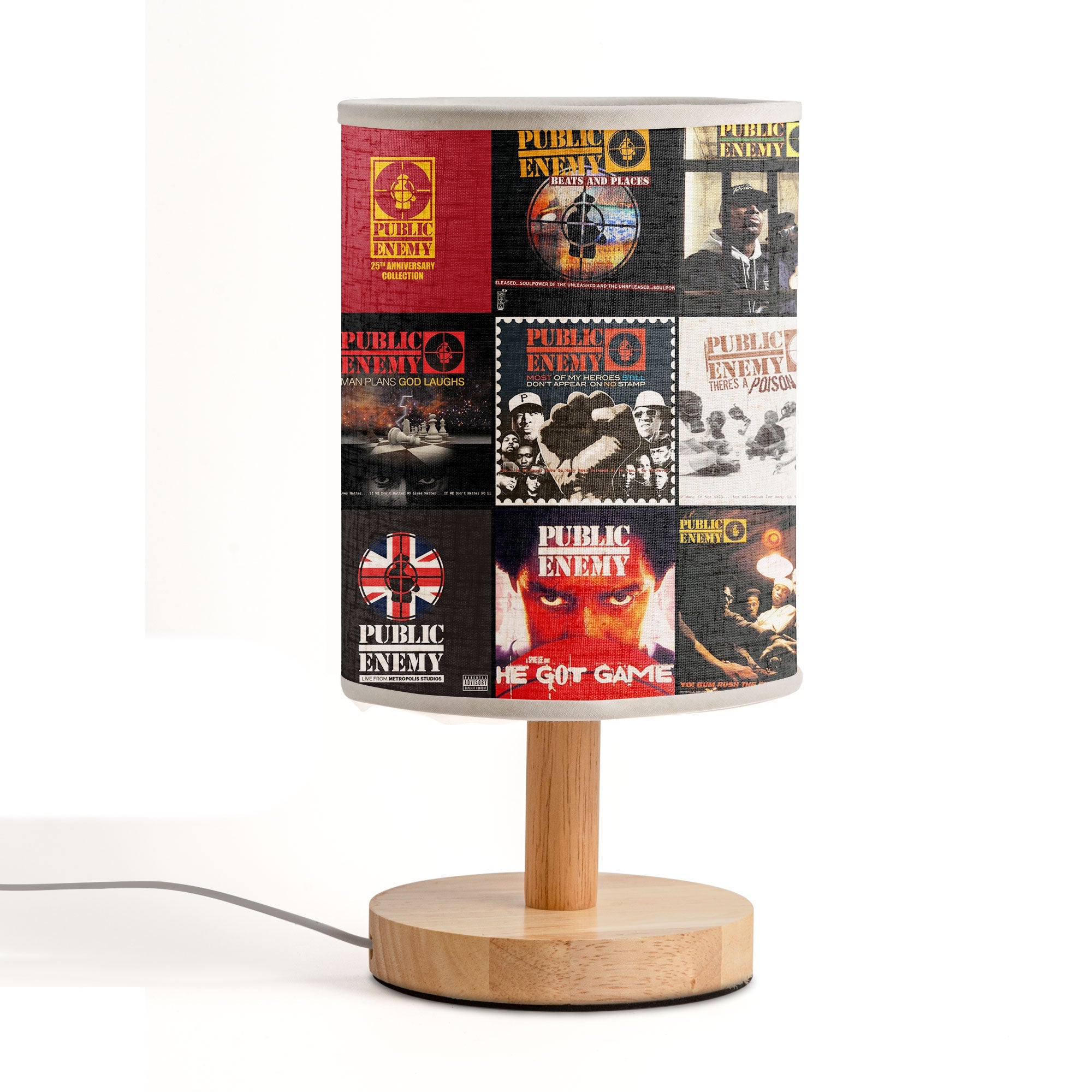 Public Enemy Albums Fabric Lamp Hip-Hop Revolution Glow