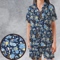 Blastoise Wartortle Squirtle Pokemon Pattern Satin Short-Sleeve Pajamas Set