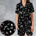 Space Ship Battle Star Wars Satin Short-Sleeve Pajamas Set
