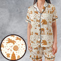 Gingerbread Christmas Star Wars Satin Short-Sleeve Pajamas Set