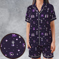 Gengar Pokemon Pattern Satin Short-Sleeve Pajamas Set