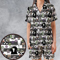 It's Showtime Halloween Beetlejuice Satin Short-Sleeve Pajamas Set
