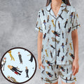 Tarantino Style Kill Bill Satin Short-Sleeve Pajamas Set