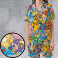 Magical Creatures Pokemon Satin Short-Sleeve Pajamas Set