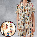Nostalgia Underdog Characters Satin Short-Sleeve Pajamas Set