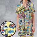 Dee Dee Mandark Dexter's Laboratory Funny Satin Short-Sleeve Pajamas Set