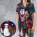 Horror Characters Cowardly Dog Satin Short-Sleeve Pajamas Set