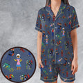 The Brak Show Characters Satin Short-Sleeve Pajamas Set