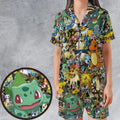 Gotta Catch 'em all Pokemon Satin Short-Sleeve Pajamas Set