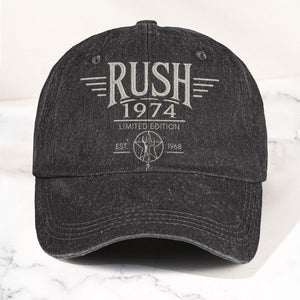 Rush 1974 Starman Logo Denim Cap Vintage Dad Cap Gift For Dad (With Box)