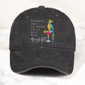 Jimmy Buffett Quote Denim Dad Cap "Wrinkles Only Go Where Smiles Have Been"