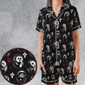 Horror Saints Satin Short-Sleeve Pajamas Set