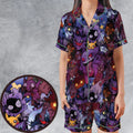 Scaries Poison Pokemon Satin Short-Sleeve Pajamas Set