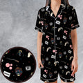 Consume They Live Patterns Satin Short-Sleeve Pajamas Set