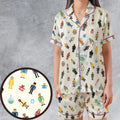 Breaking Bad in Pixels Pattern Satin Short-Sleeve Pajamas Set
