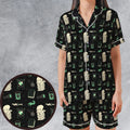 Cthulhu H.P Lovecraft Miskatonic University Satin Short-Sleeve Pajamas Set