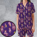 Yu Gi Oh Characters Patterns Satin Short-Sleeve Pajamas Set