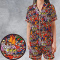 Beagle Boys Patterns Satin Short-Sleeve Pajamas Set