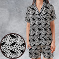 Nevermore The Raven Edgar Allan Poe Pattern Satin Short-Sleeve Pajamas Set