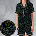 The Simpsons Neon Satin Short-Sleeve Pajamas Set