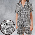 The Big Lebowski Doodles Satin Short-Sleeve Pajamas Set