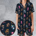 Funny Cereal Monsters Universal Monsters Satin Short-Sleeve Pajamas Set