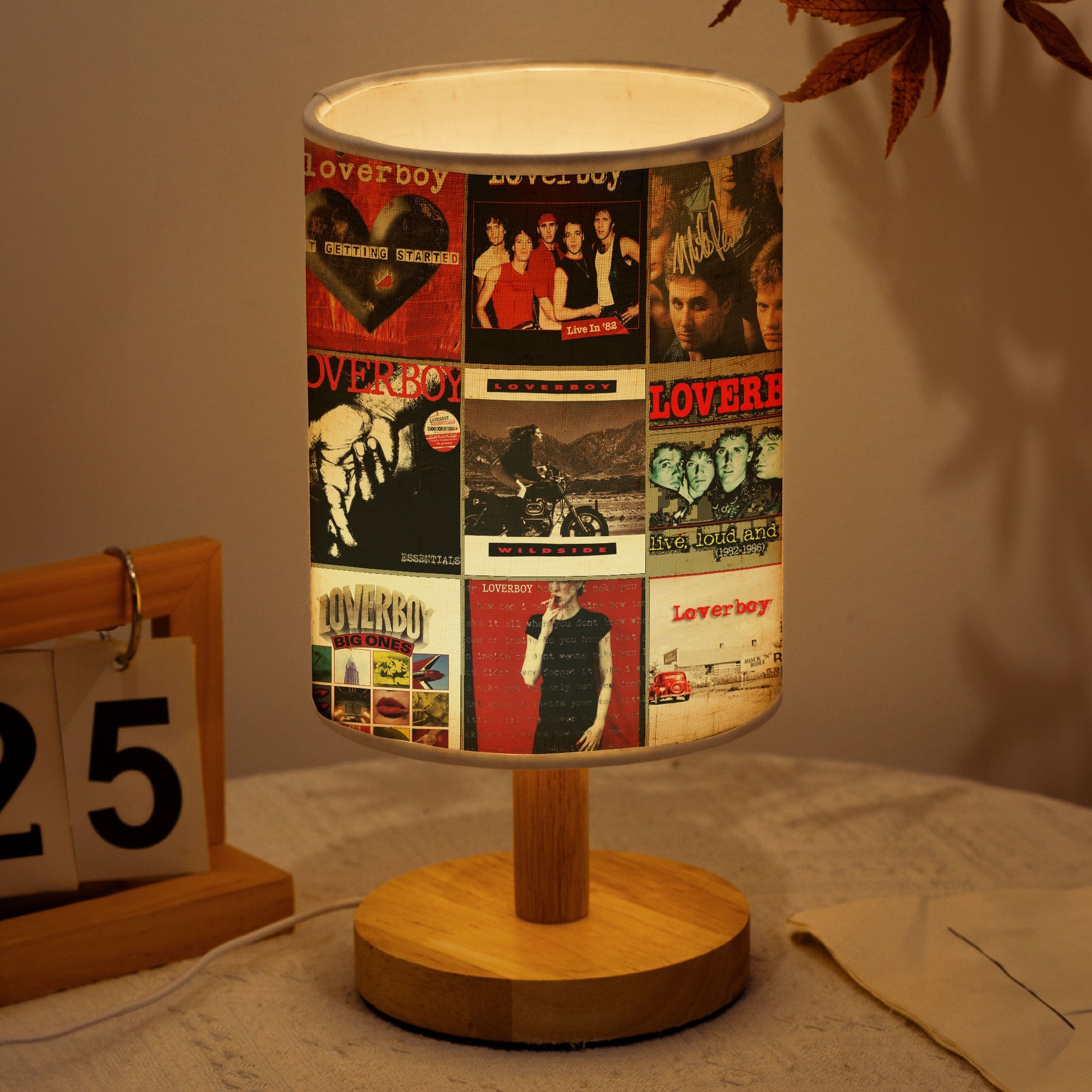 Loverboy Album Collage Lamp Retro Rock Night Light for Music Lovers