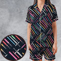 Lightsabers Star Wars Pattern Satin Short-Sleeve Pajamas Set