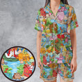 Archer Wood Plaid Robin Hood Satin Short-Sleeve Pajamas Set