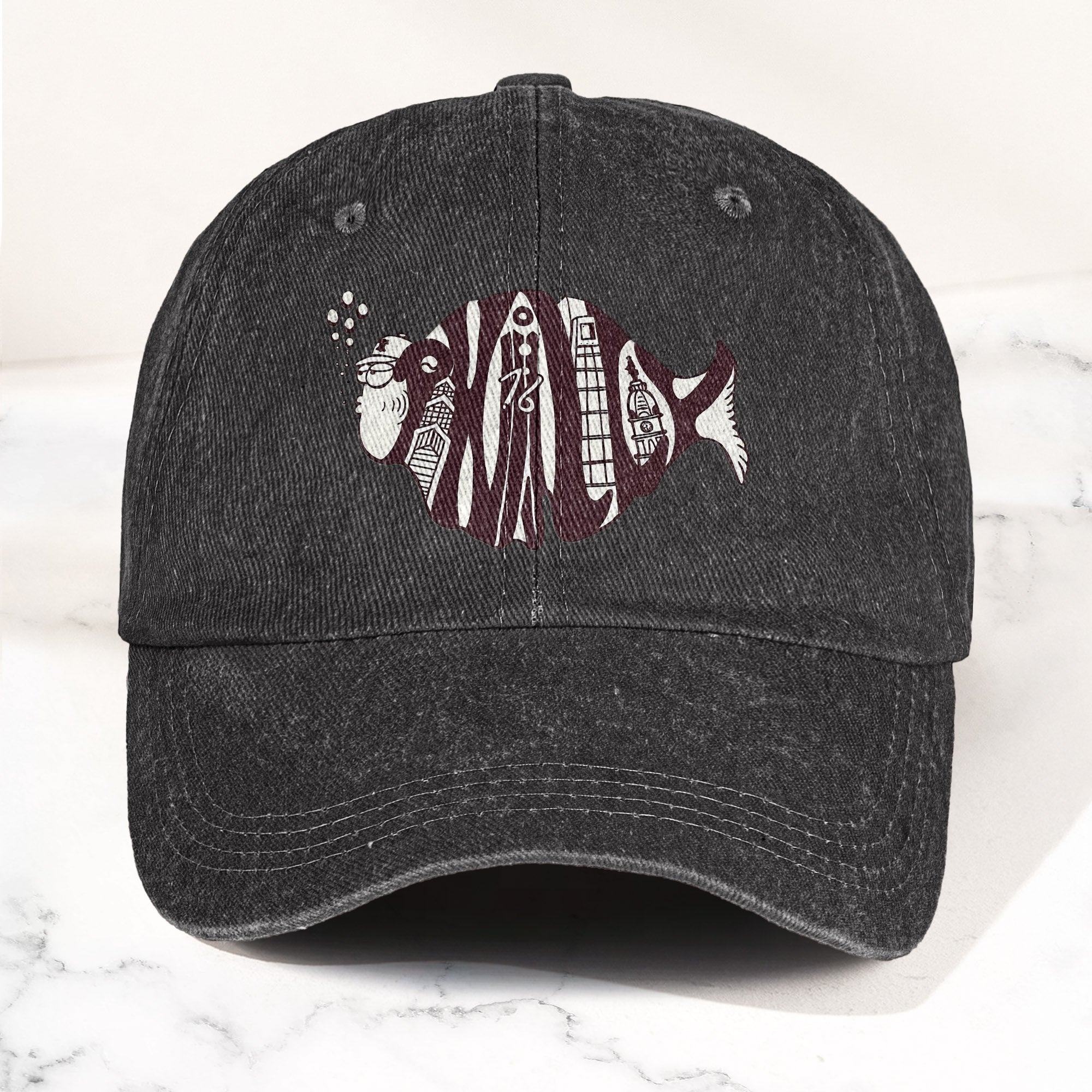 Phish Phishadelphia Logo Denim Cap Retro Music Phish Cap Gift For Dad (With Box)