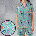Adventure Time Floral Pattern Satin Short-Sleeve Pajamas Set