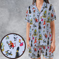 Halloween Costume The Simpsons Satin Short-Sleeve Pajamas Set