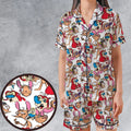 Insane Style The Ren and Stimpy Show Satin Short-Sleeve Pajamas Set