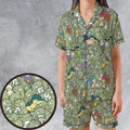 Epic Pokemon Pattern Satin Short-Sleeve Pajamas Set