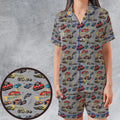 Hot Wheels Classic Car Satin Short-Sleeve Pajamas Set