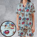 Animal The Muppet Show Drum Tropical Satin Short-Sleeve Pajamas Set