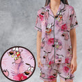 Courage the Cowardly Dog Floral Tropical Satin Short-Sleeve Pajamas Set