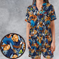 Goofy Aloha Satin Short-Sleeve Pajamas Set