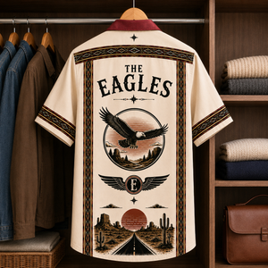 The Eagles Southwestern Eagle Hawaiian Shirt – Mexican Inspired Hawaiian Shirt White Version