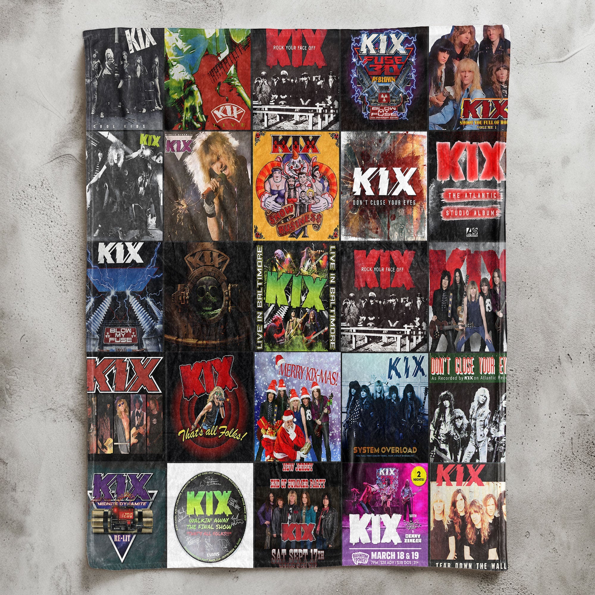 KIX Sherpa Blanket A High-Voltage Tribute for True Glam Metal Fans