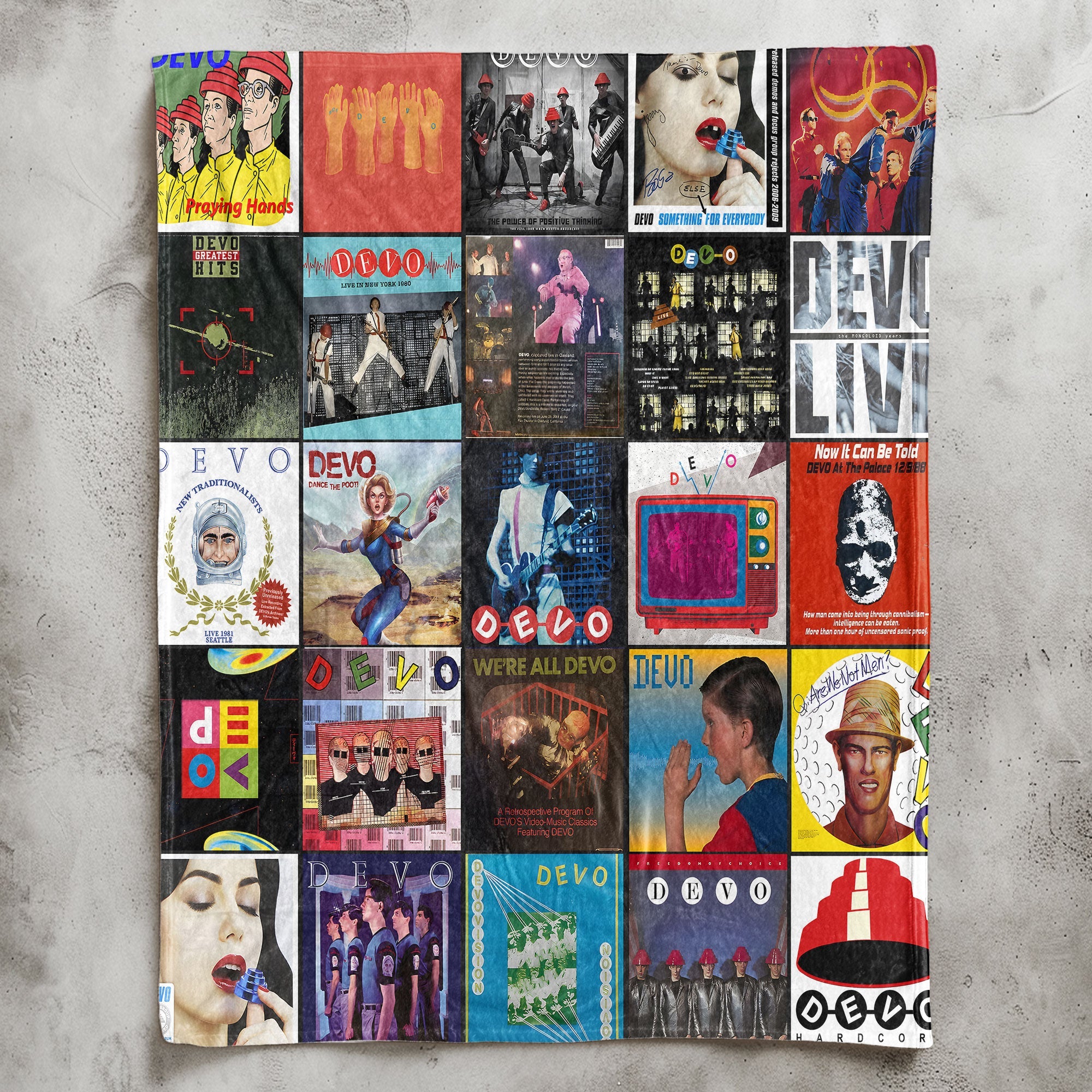 DEVO Sherpa Blanket A New Wave Icon, Reimagined in Cozy Style