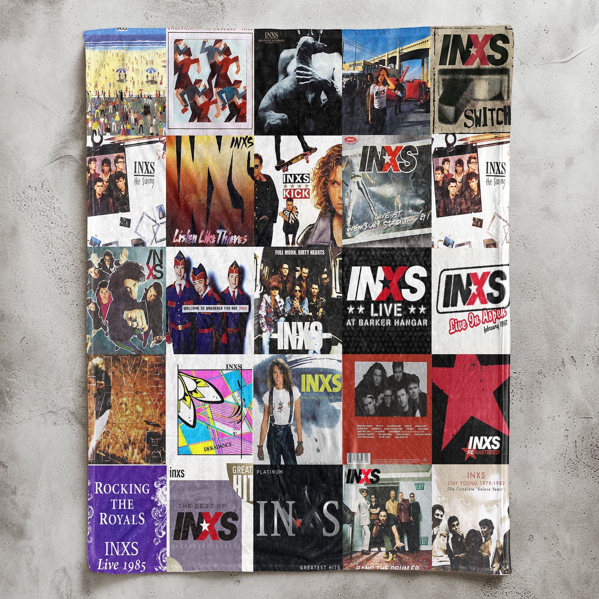 INXS Sherpa Blanket A Retro Album Cover Tribute for True Fans