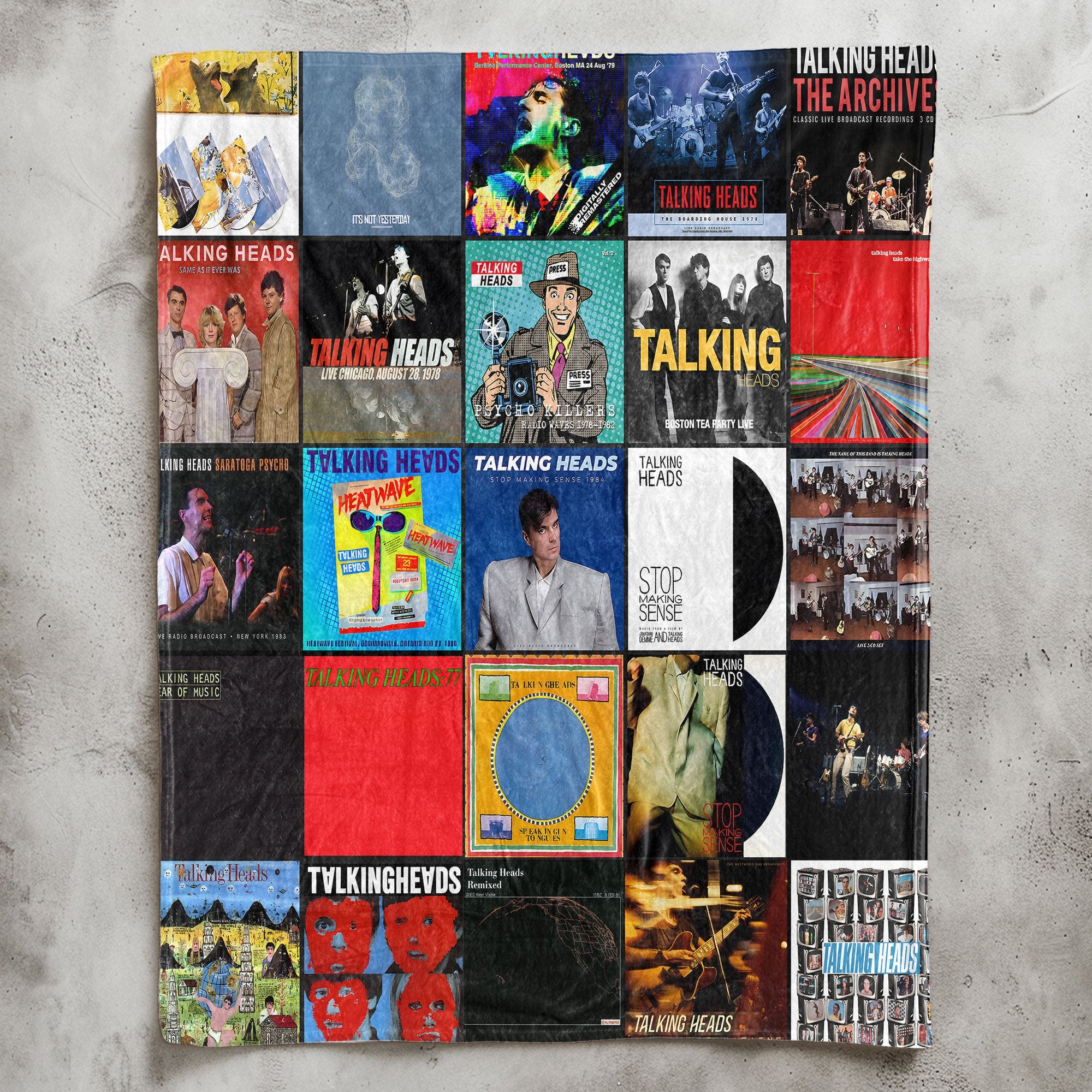 Talking Heads Sherpa Blanket Art Rock Warmth Wrapped in Iconic Album Imagery