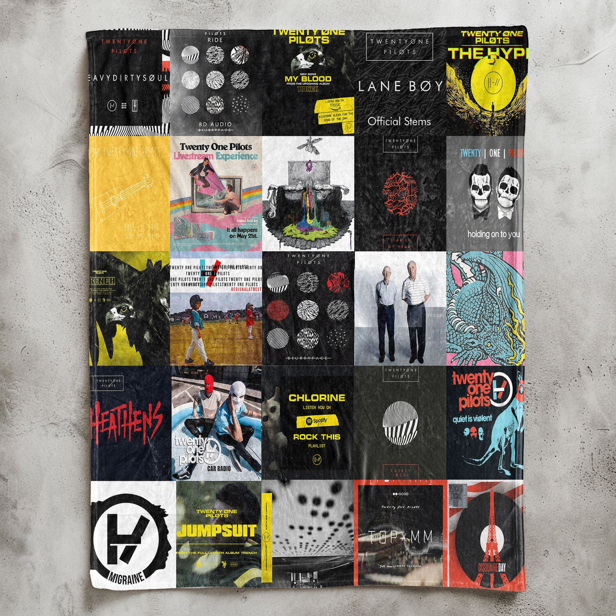 Twenty One Pilots Sherpa Blanket Alt-Pop Warmth Wrapped in Iconic Era Artwork
