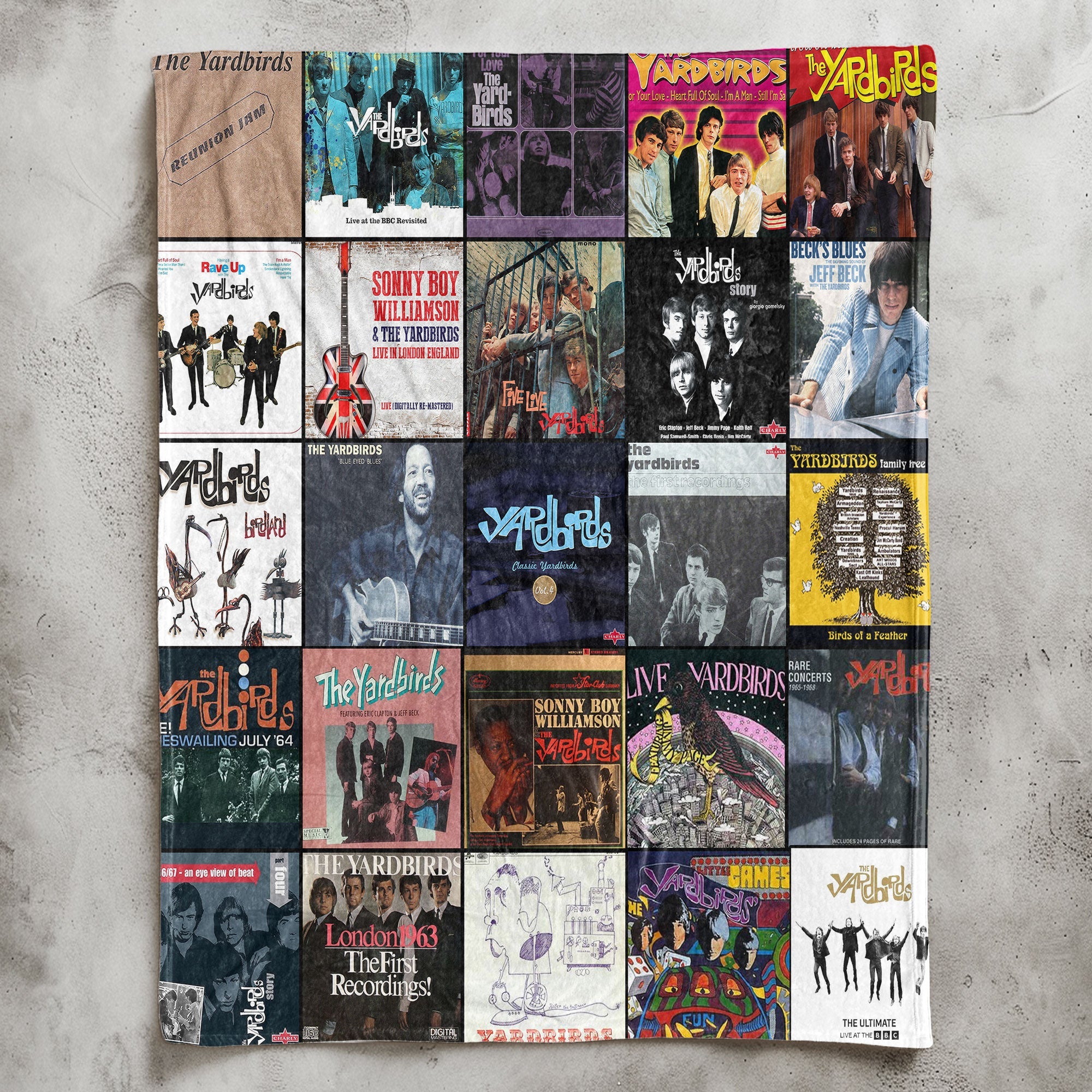 The Yardbirds Sherpa Blanket A Legendary Blues-Rock Album Collage for True Fans