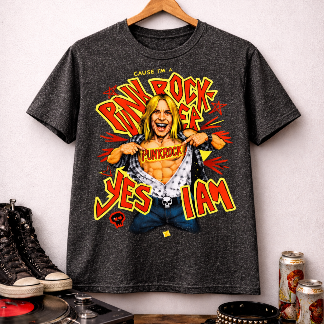 Punk Rocker Comfort Tee “Yes I Am” Vintage Rebel Graphic Shirt