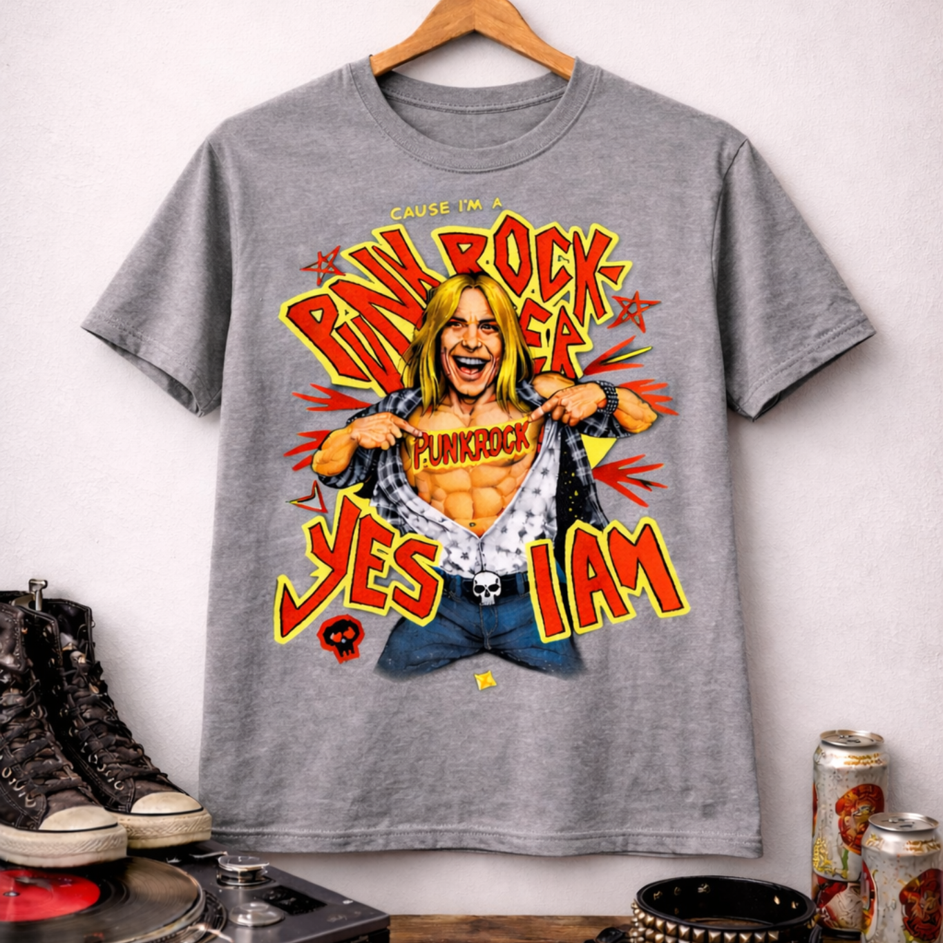 Punk Rocker Comfort Tee “Yes I Am” Vintage Rebel Graphic Shirt