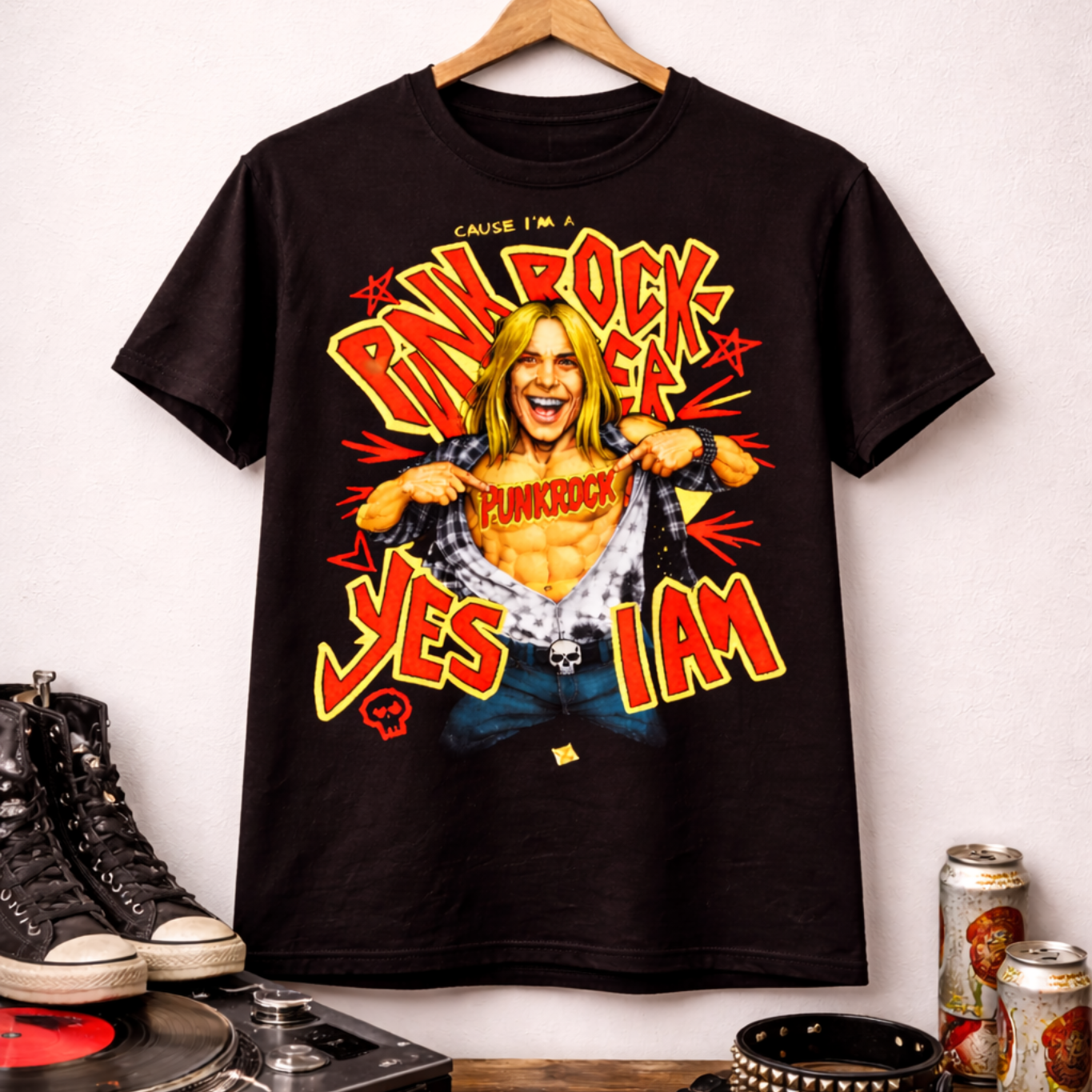 Punk Rocker Comfort Tee “Yes I Am” Vintage Rebel Graphic Shirt
