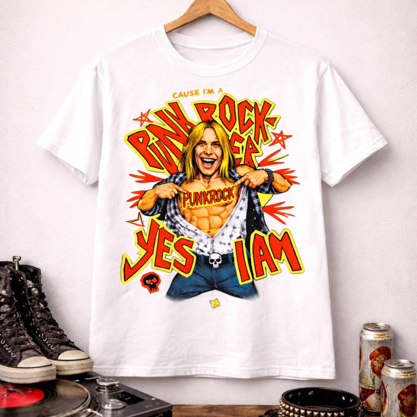 Punk Rocker Comfort Tee “Yes I Am” Vintage Rebel Graphic Shirt