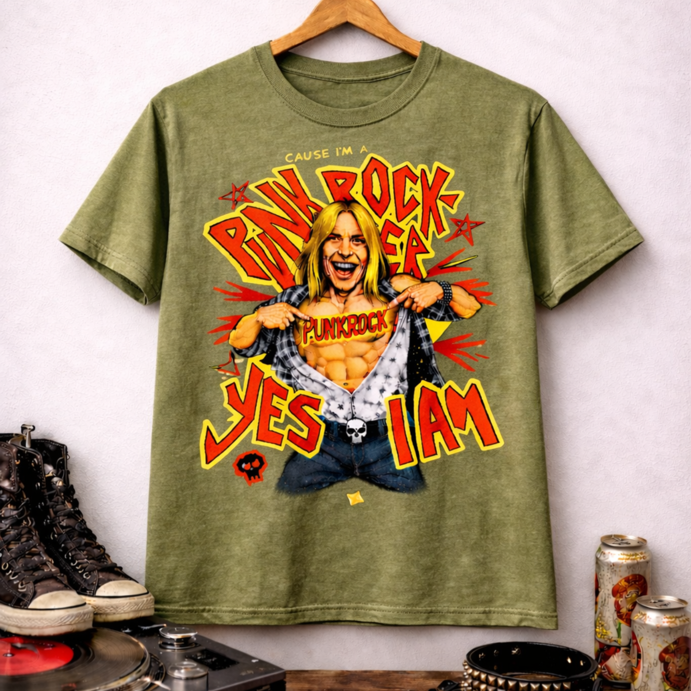 Punk Rocker Comfort Tee “Yes I Am” Vintage Rebel Graphic Shirt